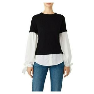 Devlin Flare Sweater Shirttail Hem M Knitted Crew